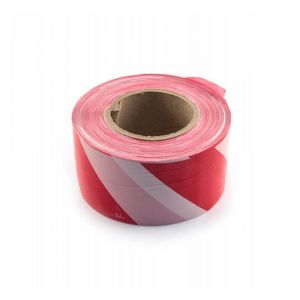 Hazard barrier tape red/white